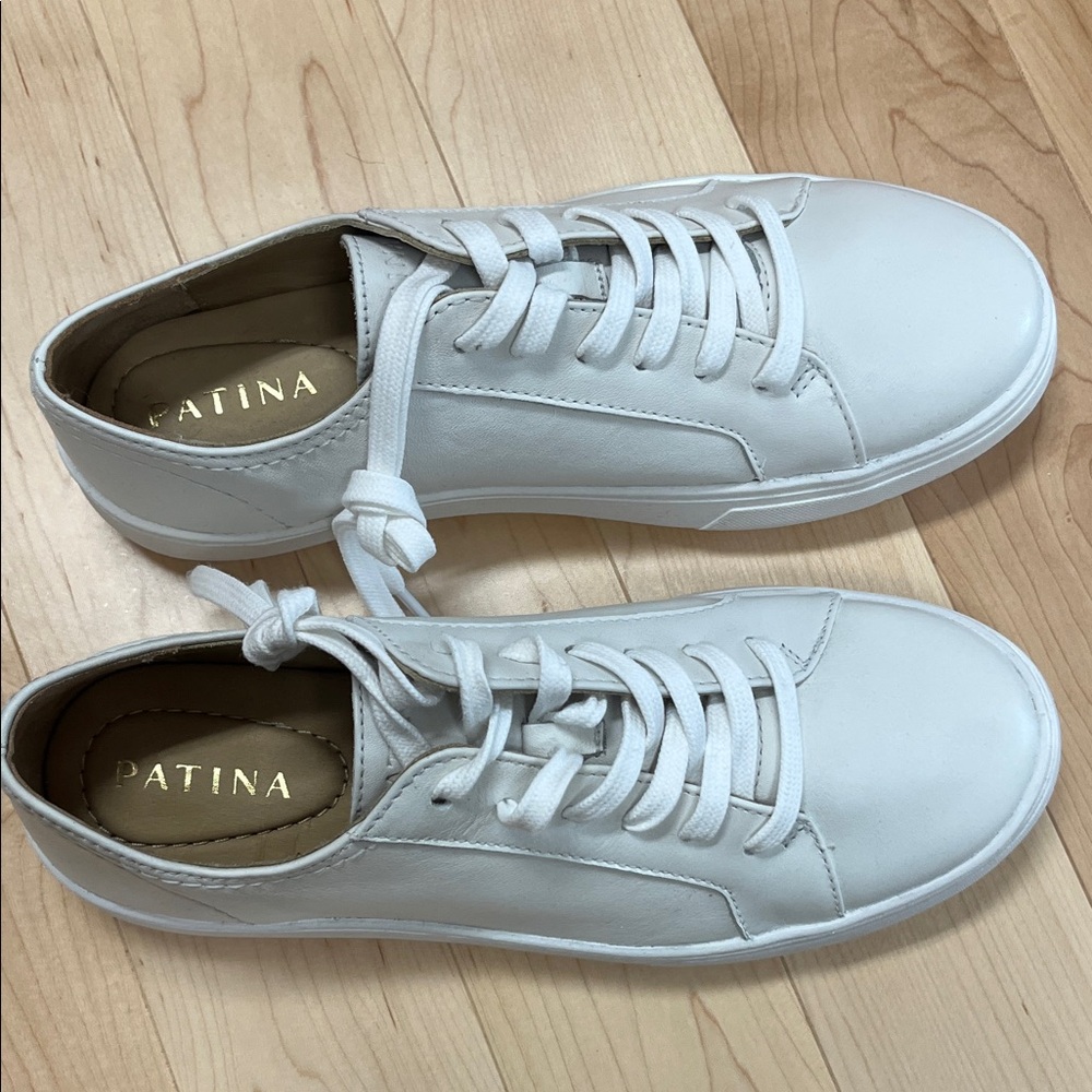 Patina Portland Leather White Casual Sneakers